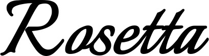 Vorschau des Bootsnamens "Rosetta" als Schriftzug für "Bootsbeschriftung Klassisch 58"