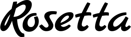 Vorschau des Bootsnamens "Rosetta" als Schriftzug für "Bootsbeschriftung Klassisch 45"