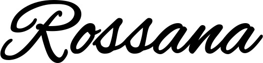 Vorschau des Bootsnamens "Rossana" als Schriftzug für "Bootsbeschriftung Klassisch 35"
