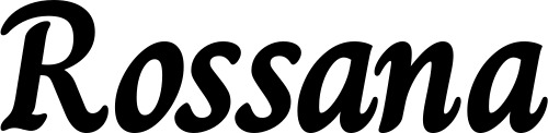 Vorschau des Bootsnamens "Rossana" als Schriftzug für "Bootsbeschriftung Klassisch 51"