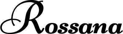 Vorschau des Bootsnamens "Rossana" als Schriftzug für "Bootsbeschriftung Klassisch 76-A"