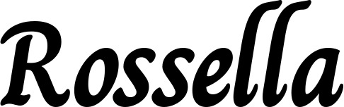 Vorschau des Bootsnamens "Rossella" als Schriftzug für "Bootsbeschriftung Klassisch 51"