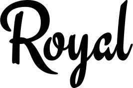 Vorschau des Bootsnamens "Royal" als Schriftzug für "Bootsbeschriftung Klassisch 63"