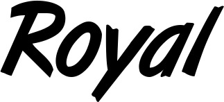 Vorschau des Bootsnamens "Royal" als Schriftzug für "Bootsbeschriftung Klassisch 38"