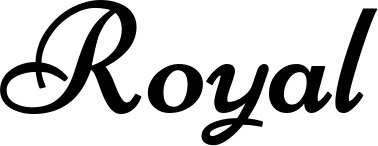 Vorschau des Bootsnamens "Royal" als Schriftzug für "Bootsbeschriftung Klassisch 84"