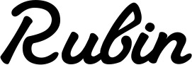 Vorschau des Bootsnamens "Rubin" als Schriftzug für "Bootsbeschriftung Klassisch 65"