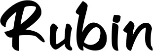 Vorschau des Bootsnamens "Rubin" als Schriftzug für "Bootsbeschriftung Klassisch 95"