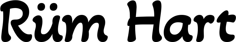 Vorschau des Bootsnamens "Rüm Hart" als Schriftzug für "Bootsbeschriftung Klassisch 103"