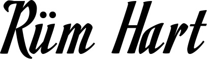 Vorschau des Bootsnamens "Rüm Hart" als Schriftzug für "Bootsbeschriftung Klassisch 93"