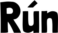Vorschau des Bootsnamens "Rún" als Schriftzug für "Bootsbeschriftung Neu 52"