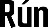 Vorschau des Bootsnamens "Rún" als Schriftzug für "Bootsbeschriftung Neu 69"