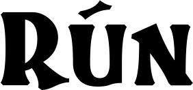 Vorschau des Bootsnamens "Rún" als Schriftzug für "Bootsbeschriftung Neu 37"