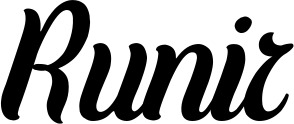 Vorschau des Bootsnamens "Runir" als Schriftzug für "Bootsbeschriftung Klassisch 62"