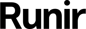 Vorschau des Bootsnamens "Runir" als Schriftzug für "Bootsbeschriftung Fett 16"
