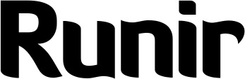 Vorschau des Bootsnamens "Runir" als Schriftzug für "Bootsbeschriftung Fett 06"
