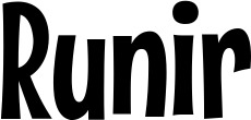 Vorschau des Bootsnamens "Runir" als Schriftzug für "Bootsbeschriftung Neu 57"