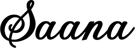 Vorschau des Bootsnamens "Saana" als Schriftzug für "Bootsbeschriftung Klassisch 69"