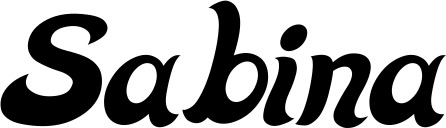 Vorschau des Bootsnamens "Sabina" als Schriftzug für "Bootsbeschriftung Klassisch 33"