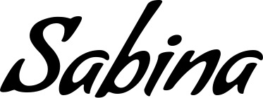 Vorschau des Bootsnamens "Sabina" als Schriftzug für "Bootsbeschriftung Klassisch 57"