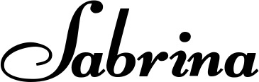 Vorschau des Bootsnamens "Sabrina" als Schriftzug für "Bootsbeschriftung Klassisch 76-A"