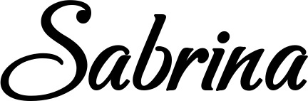 Vorschau des Bootsnamens "Sabrina" als Schriftzug für "Bootsbeschriftung Klassisch 50"