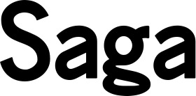 Vorschau des Bootsnamens "Saga" als Schriftzug für "Bootsbeschriftung Neu 66"