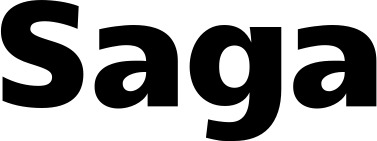 Vorschau des Bootsnamens "Saga" als Schriftzug für "Bootsbeschriftung Fett 13"