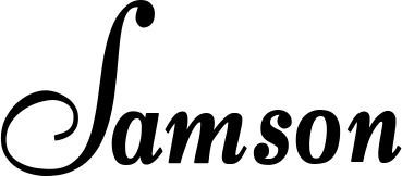 Vorschau des Bootsnamens "Samson" als Schriftzug für "Bootsbeschriftung Klassisch 76"