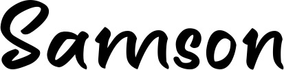 Vorschau des Bootsnamens "Samson" als Schriftzug für "Bootsbeschriftung Klassisch 95"