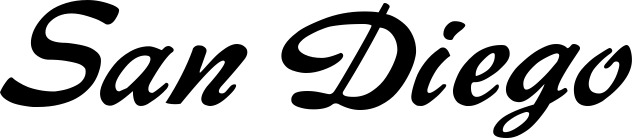 Vorschau des Bootsnamens "San Diego" als Schriftzug für "Bootsbeschriftung Klassisch 12"