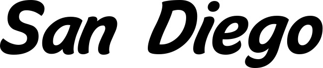 Vorschau des Bootsnamens "San Diego" als Schriftzug für "Bootsbeschriftung Klassisch 14"