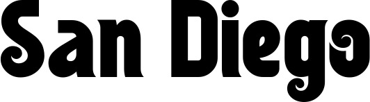 Vorschau des Bootsnamens "San Diego" als Schriftzug für "Bootsbeschriftung Neu 32"