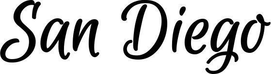 Vorschau des Bootsnamens "San Diego" als Schriftzug für "Bootsbeschriftung Klassisch 105"