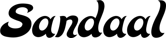 Vorschau des Bootsnamens "Sandaal" als Schriftzug für "Bootsbeschriftung Klassisch 33"