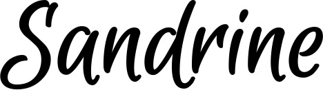 Vorschau des Bootsnamens "Sandrine" als Schriftzug für "Bootsbeschriftung Klassisch 105"