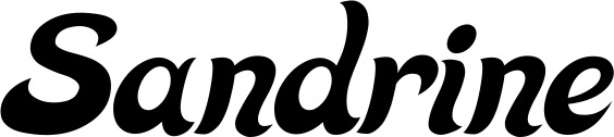 Vorschau des Bootsnamens "Sandrine" als Schriftzug für "Bootsbeschriftung Klassisch 33"