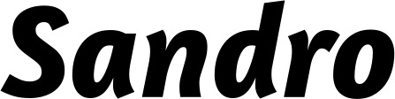 Vorschau des Bootsnamens "Sandro" als Schriftzug für "Bootsbeschriftung Kursiv 01"