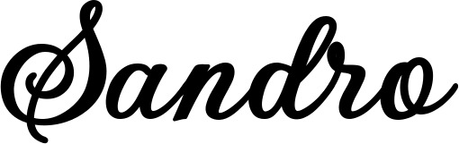 Vorschau des Bootsnamens "Sandro" als Schriftzug für "Bootsbeschriftung Klassisch 69"