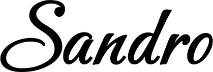 Vorschau des Bootsnamens "Sandro" als Schriftzug für "Bootsbeschriftung Klassisch 50"