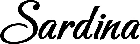 Vorschau des Bootsnamens "Sardina" als Schriftzug für "Bootsbeschriftung Klassisch 50"