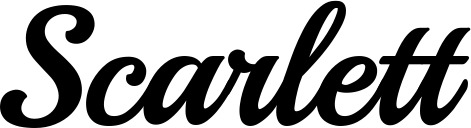 Vorschau des Bootsnamens "Scarlett" als Schriftzug für "Bootsbeschriftung Klassisch 86"