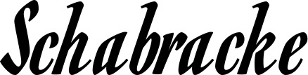 Vorschau des Bootsnamens "Schabracke" als Schriftzug für "Bootsbeschriftung Klassisch 93"