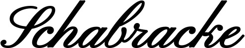 Vorschau des Bootsnamens "Schabracke" als Schriftzug für "Bootsbeschriftung Klassisch 107"