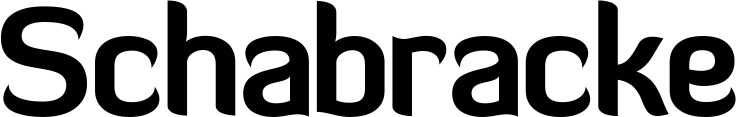 Vorschau des Bootsnamens "Schabracke" als Schriftzug für "Bootsbeschriftung Normal 06"