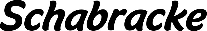 Vorschau des Bootsnamens "Schabracke" als Schriftzug für "Bootsbeschriftung Klassisch 14"