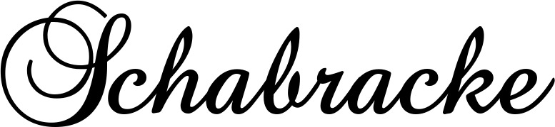 Vorschau des Bootsnamens "Schabracke" als Schriftzug für "Bootsbeschriftung Klassisch 02-A"