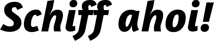Bootsname 'Schiff ahoi!' angezeigt als 'Bootsbeschriftung Kursiv 01'