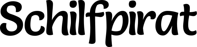 Vorschau des Bootsnamens "Schilfpirat" als Schriftzug für "Bootsbeschriftung Klassisch 94"