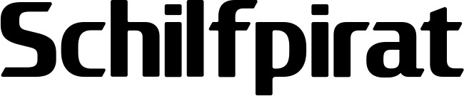 Vorschau des Bootsnamens "Schilfpirat" als Schriftzug für "Bootsbeschriftung Fett 22"