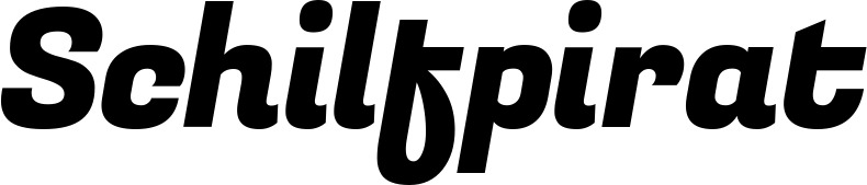 Vorschau des Bootsnamens "Schilfpirat" als Schriftzug für "Bootsbeschriftung Kursiv 04"